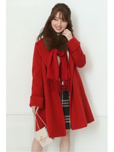 Rirandture(リランドチュール) 3WAYファーストール付きAラインコート（追加生産：ピンクベージュ・レッド・ライトグレー）