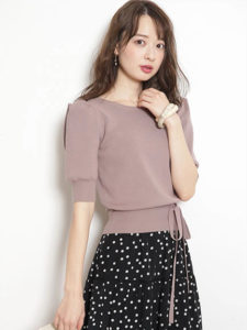 Mystrada(マイストラーダ) バックシャンパフ袖ニット