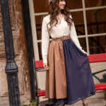 カシュクールマルチカラーワンピース ブラウン　Emiria Wiz