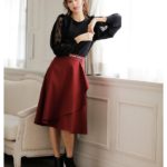 INGNI(イング) ベルト付ウールライクPEラッフルミディスカート