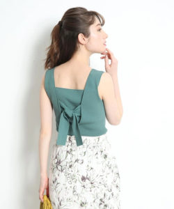 Rirandture(リランドチュール)タンク型バックリボンニット