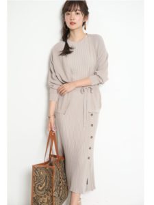 Mystrada(マイストラーダ)ウォッシャブルリブニットアップ