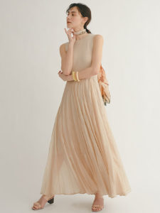 SNIDEL(スナイデル)ニット＆シアースカートドッキングワンピース