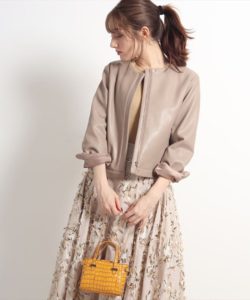 アプワイザー　リッシェ  エコレザーノーカラージャケット