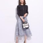 アプワイザー　リッシェ  【美人百花1月号掲載】フロント釦ニット×２ｗａｙレーススカートＳＥＴ