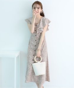 リランドチュール  【美人百花6月号掲載】ラッフルカラーフラワーワンピース