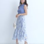 マイストラーダ  ぼかしフラワーレースプリントスカート