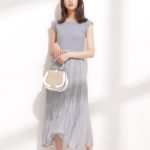 ナノ・ユニバース  テレコ×プリーツスカートワンピース ノースリーブ