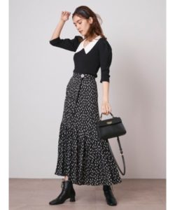 スナイデル  スクエアドットプリーツスカート