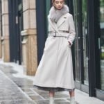 アンドクチュール  ＦＯＸファー付きトレンチウールコート